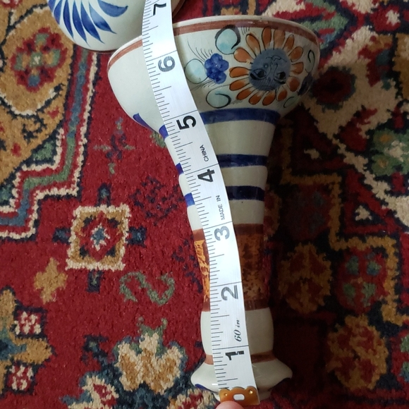 ❤ VINTAGE | Tonala Mexican Pottery Candle Holders Sun Motif Signed - Picture 11 of 16